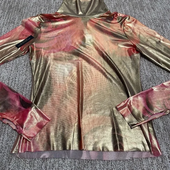 AFRM Metallic Mesh Sheer Mockneck Top – NWT SIZE: LARGE - Picture 4 of 8